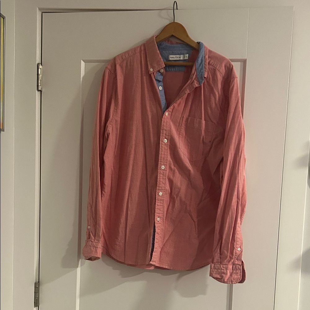 Nautica Men's Pink Button-Down Shirt